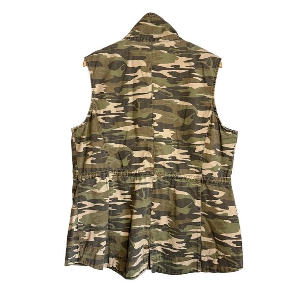 American Rag Camo Utility Vest Women’s Large Army Green Full Zip - Picture 3 of 6
